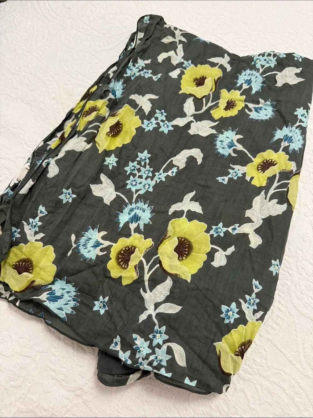 acacia swimwear pareo Floral Cotton in Charcoal, Lime, Sky Blue